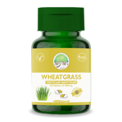 Aryan Herbals Wheatgrass Tablets (Triticum Aestivum) 60 Tablets of 500 MG