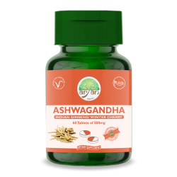 Aryan Herbals Ashwagandha Tablets (Indian Ginseng/Winter Cherry) 60 Tablets of 500 MG
